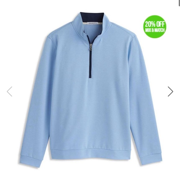 Ashworth Other - Ashworth French Terry 1/4 Zip Golf Sweater - Chambray Blue